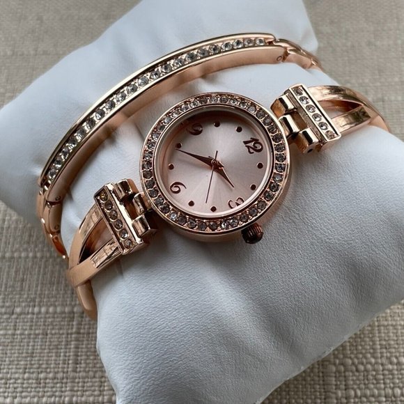 FMD Women Wristwatch Rose Gold Tone Quartz Watch W/ Bracelet w/ Box - Picture 6 of 12